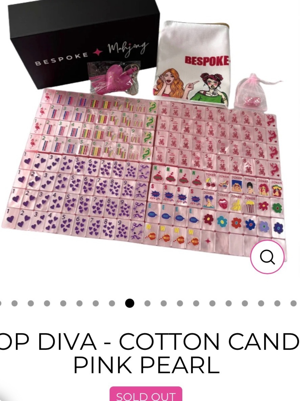 Bespoke Cotton Candy Pink Mahjong Tiles